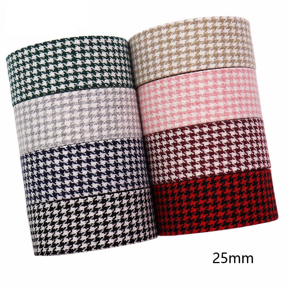 10/25/38MM Pamut Houndstooth Fátyol Szalagok 8 Szín 40M Csomag