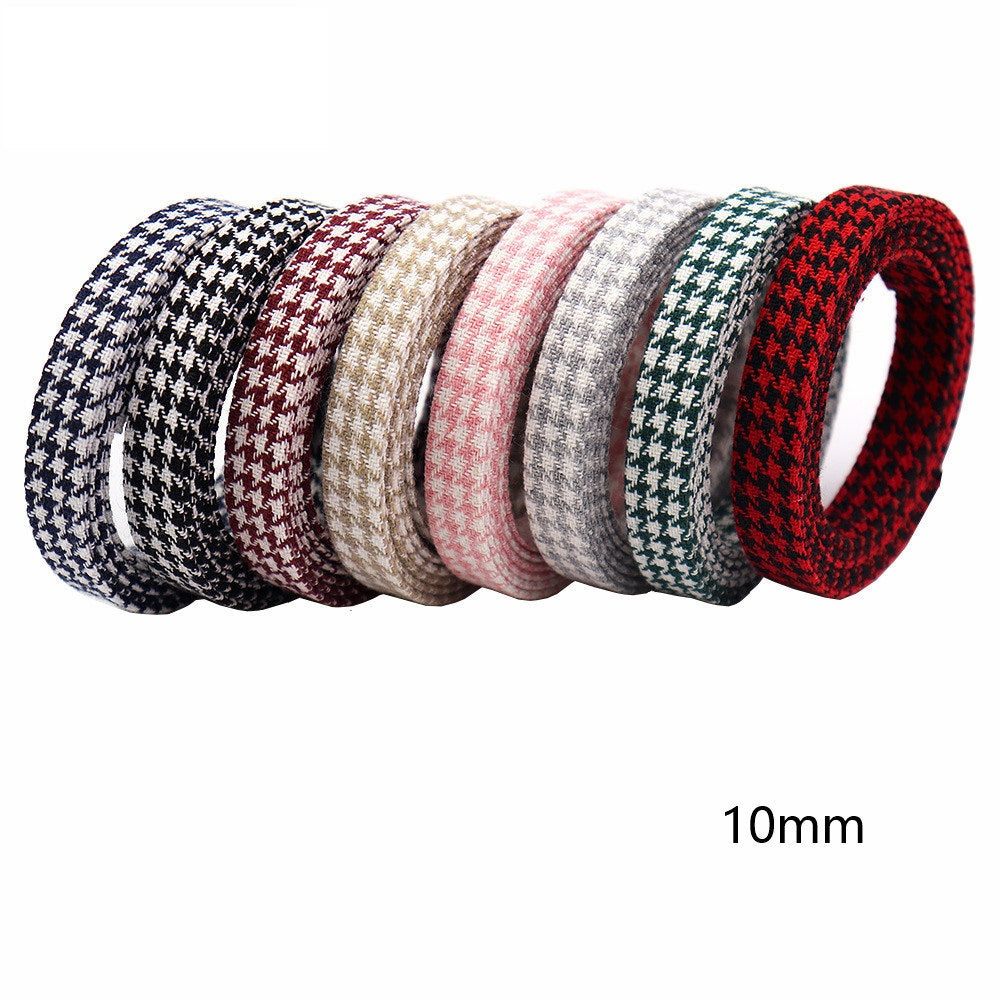 10/25/38MM Pamut Houndstooth Fátyol Szalagok 8 Szín 40M Csomag