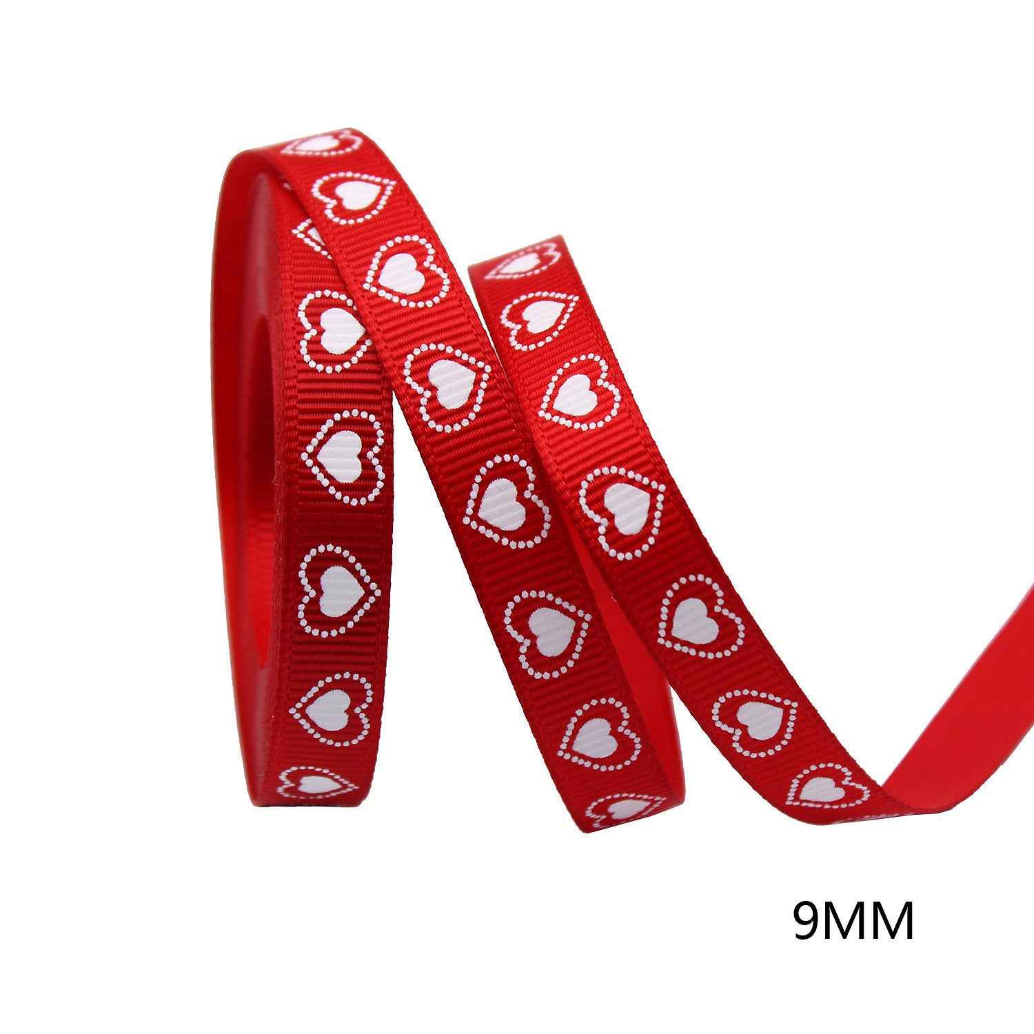 9mm 7 Color Valentine's Day Gift Ribbon for Crafting and Packaging - Lots of Buttons