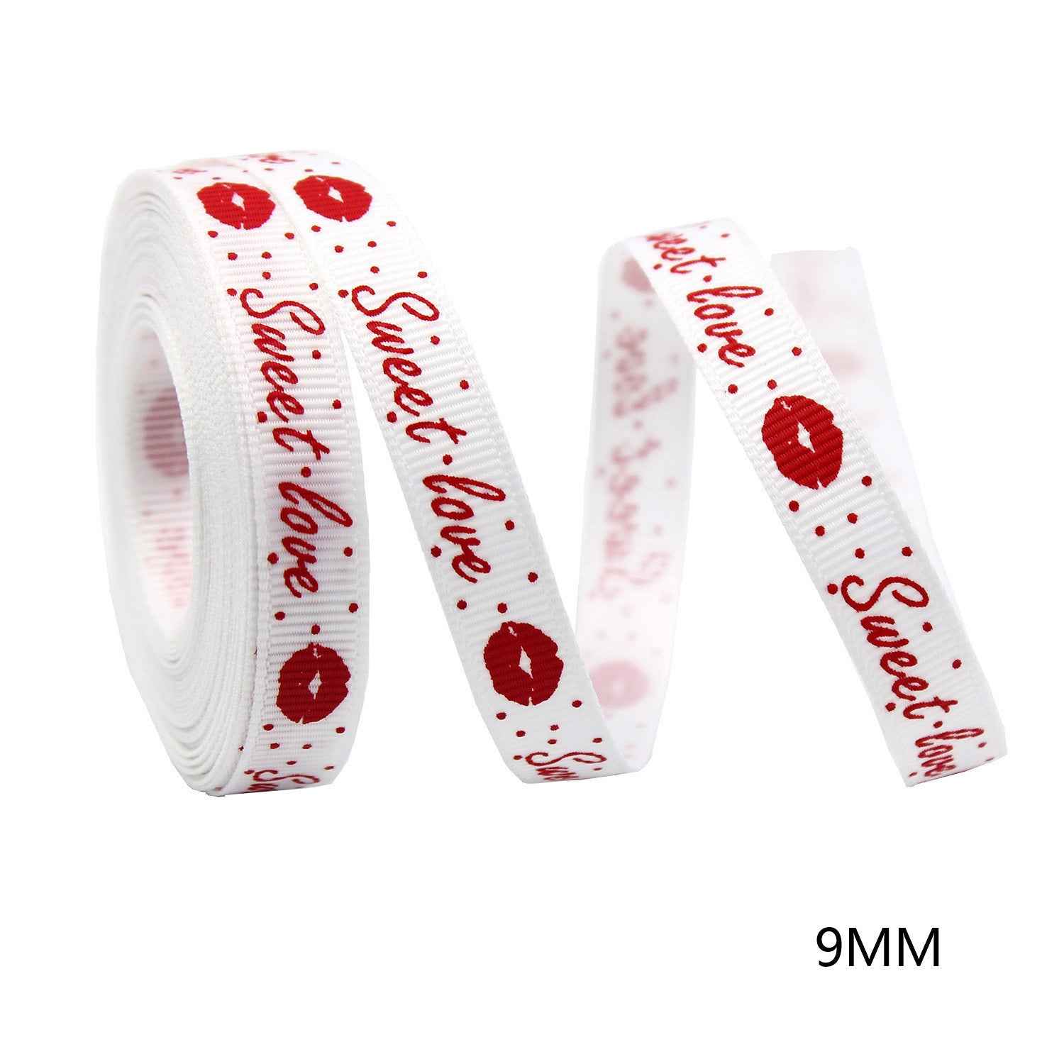 9mm 7 Color Valentine's Day Gift Ribbon for Crafting and Packaging - Lots of Buttons