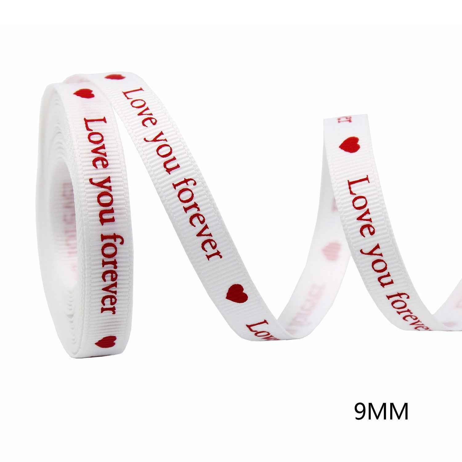 9mm 7 Color Valentine's Day Gift Ribbon for Crafting and Packaging - Lots of Buttons