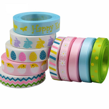 Cintas de embalaje de regalo de Pascua 9mm/16mm Paquete de 10 50 yardas