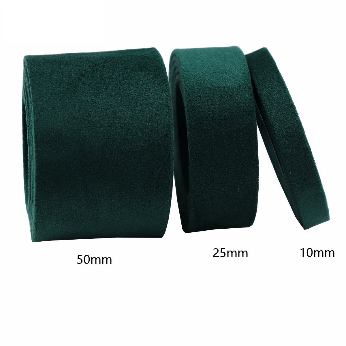 10/25/50mm Liss Velvet -satiininauha - 3 sekoitettua kokoa pakkaus