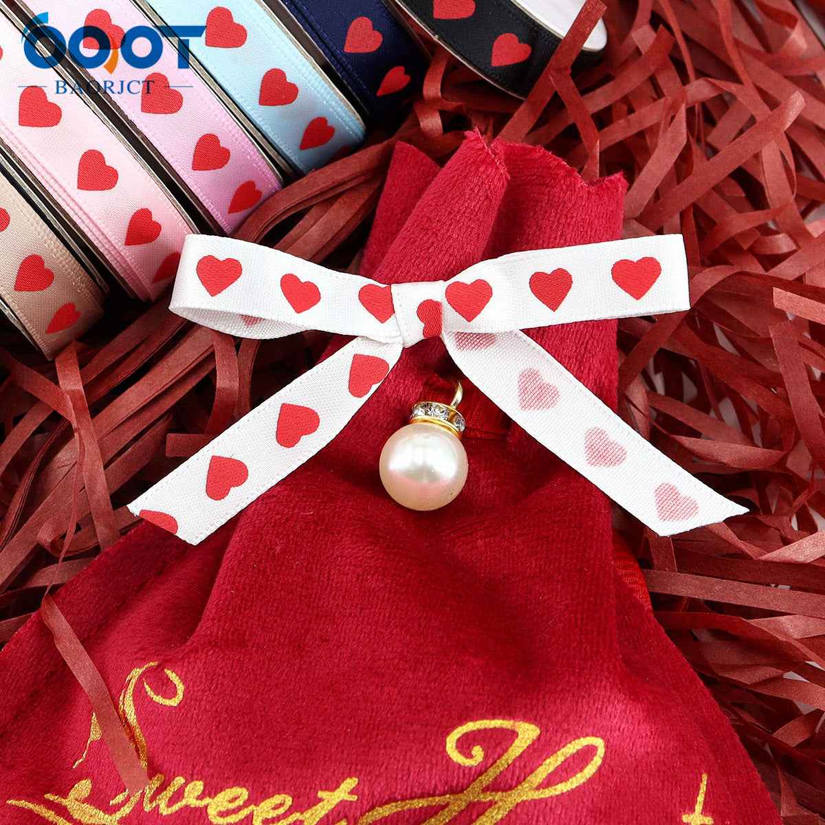 10mm Valentine's Day Love Ribbons for Gift Wrapping 8 Color Pack - Lots of Buttons