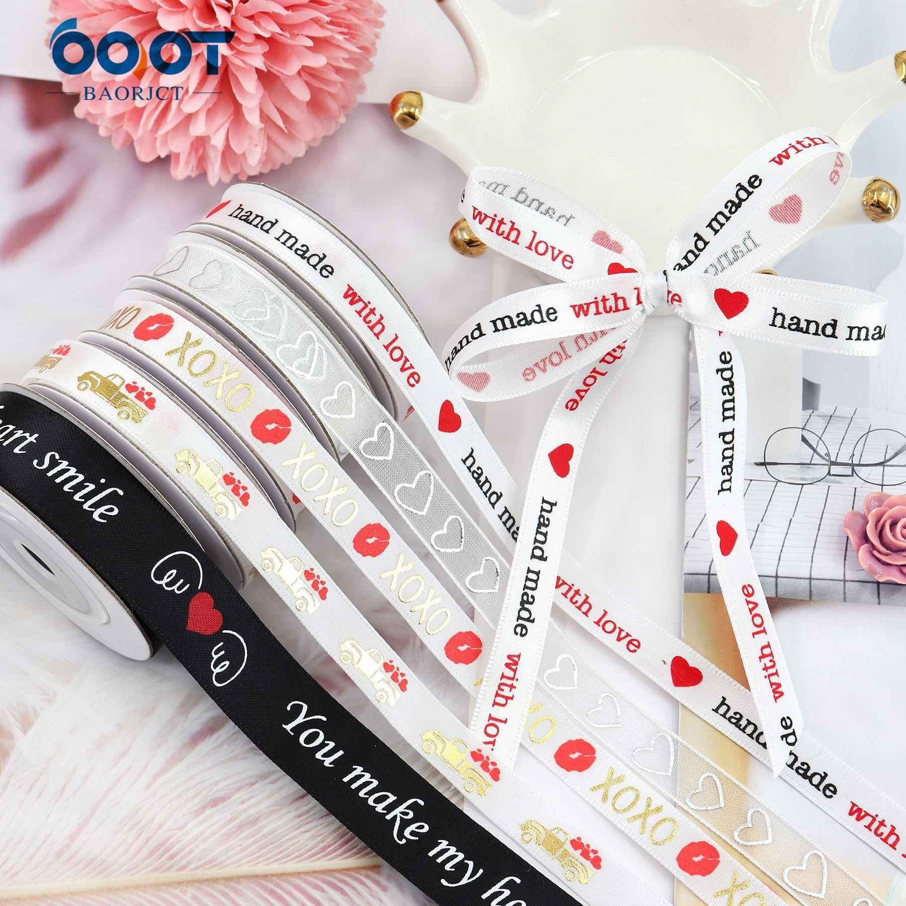 10/16mm Valentine's Day Love Ribbon 10 Pack - Lots of Buttons