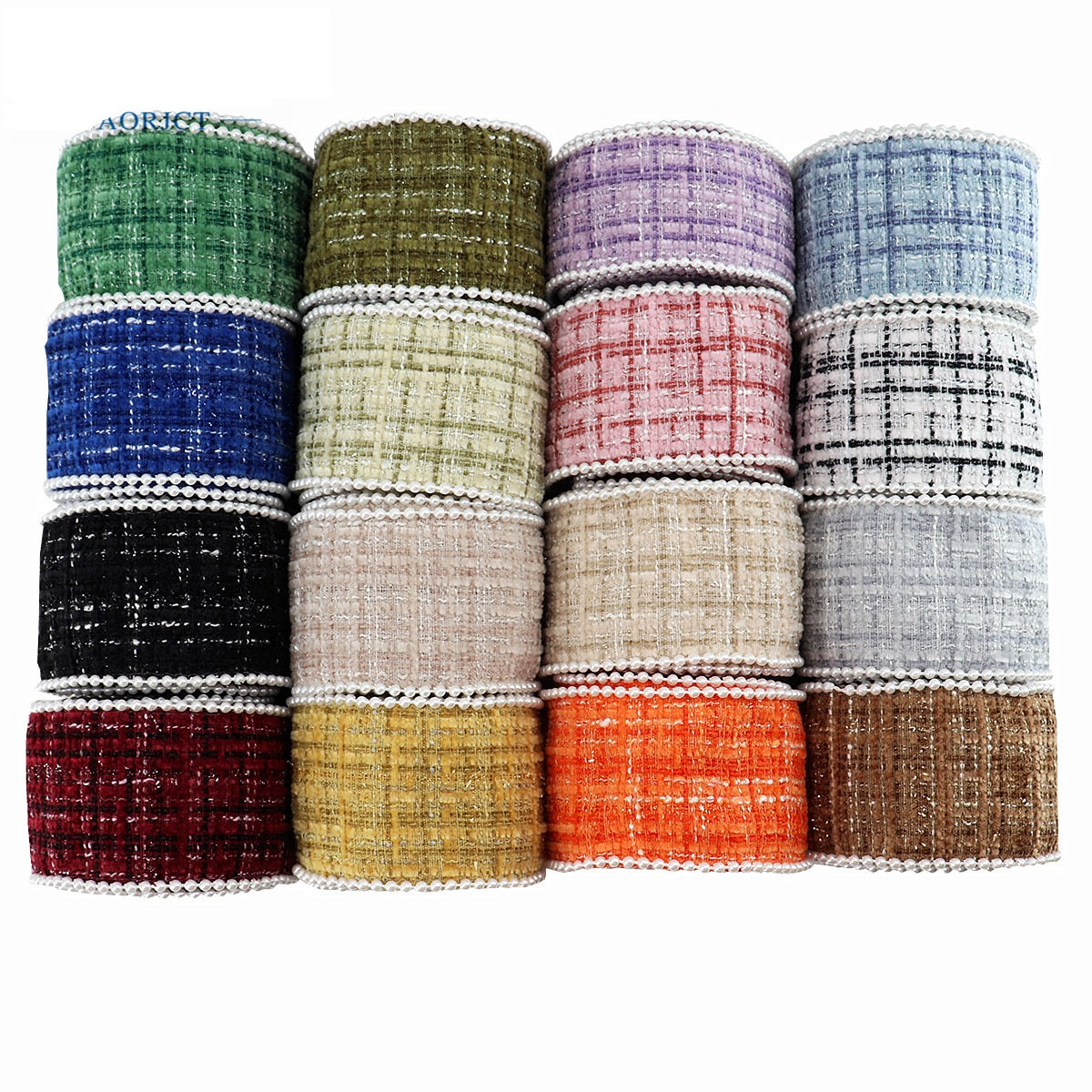 38 mm Ruudullinen Flanelliraita Helmireunalla 5 Yards