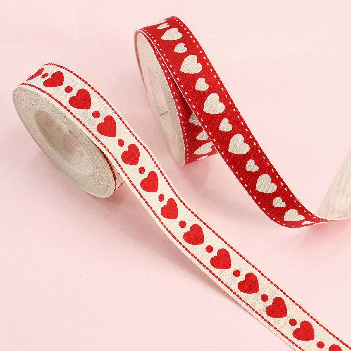 16 mm Puuvillanauha Valentine's Sydän Häiden Koristeisiin 40 Yardia