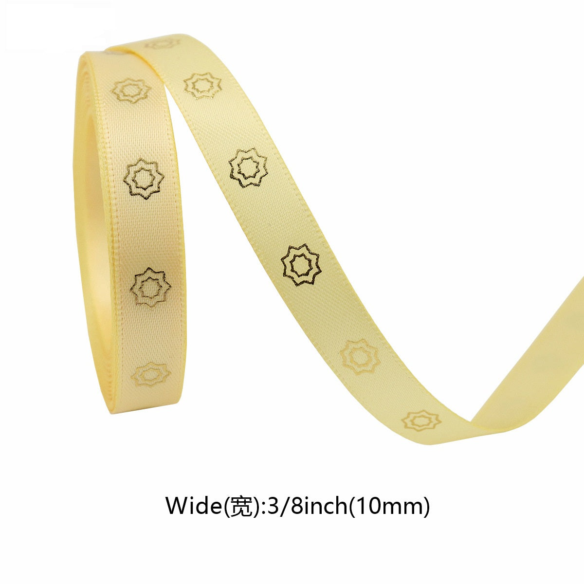 10mm Stern und Mond Goldband 35 Yards 7 Farben Pack