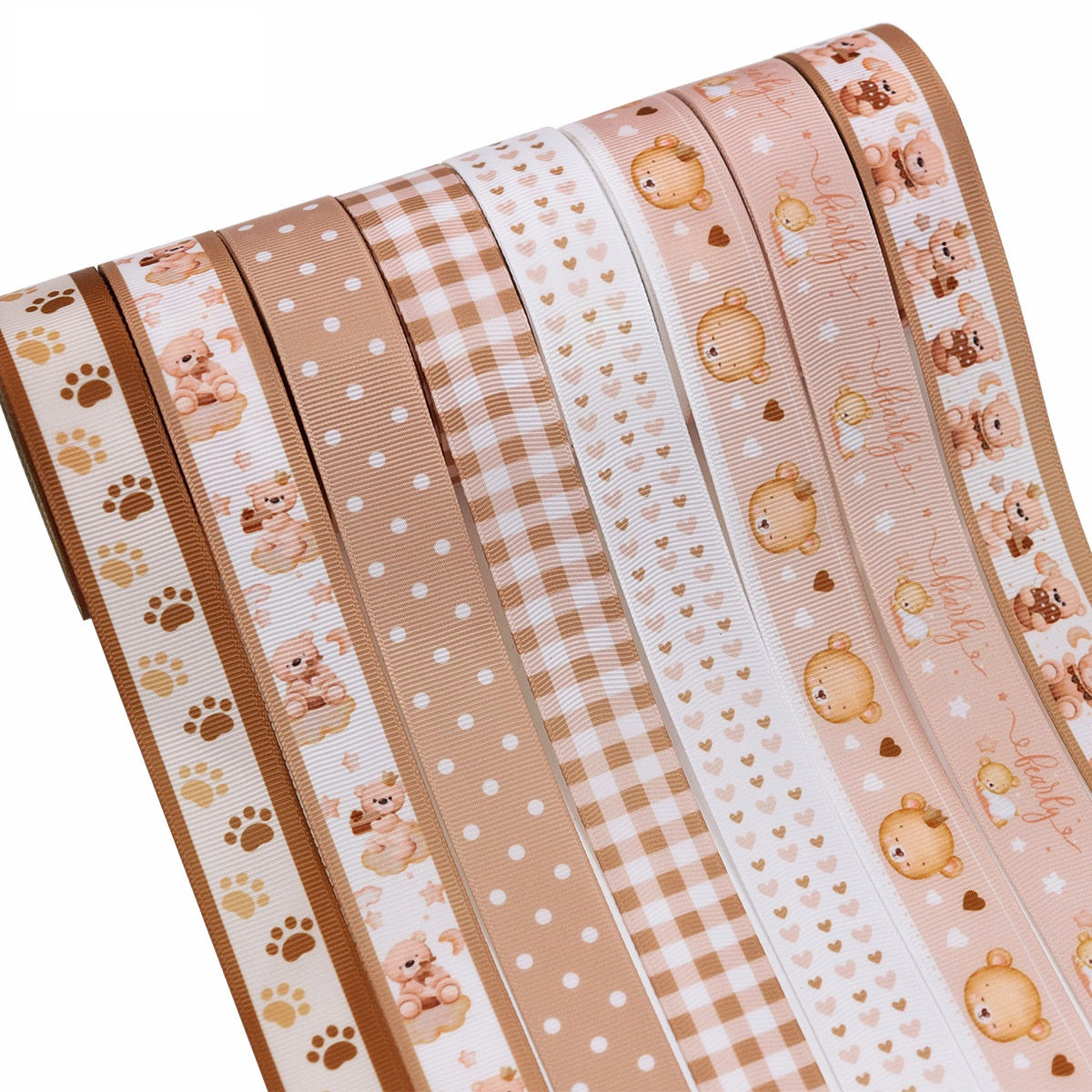 Cinta para Baby Shower de Oso Marrón de 22 mm 8 Paquetes 40 Yardas
