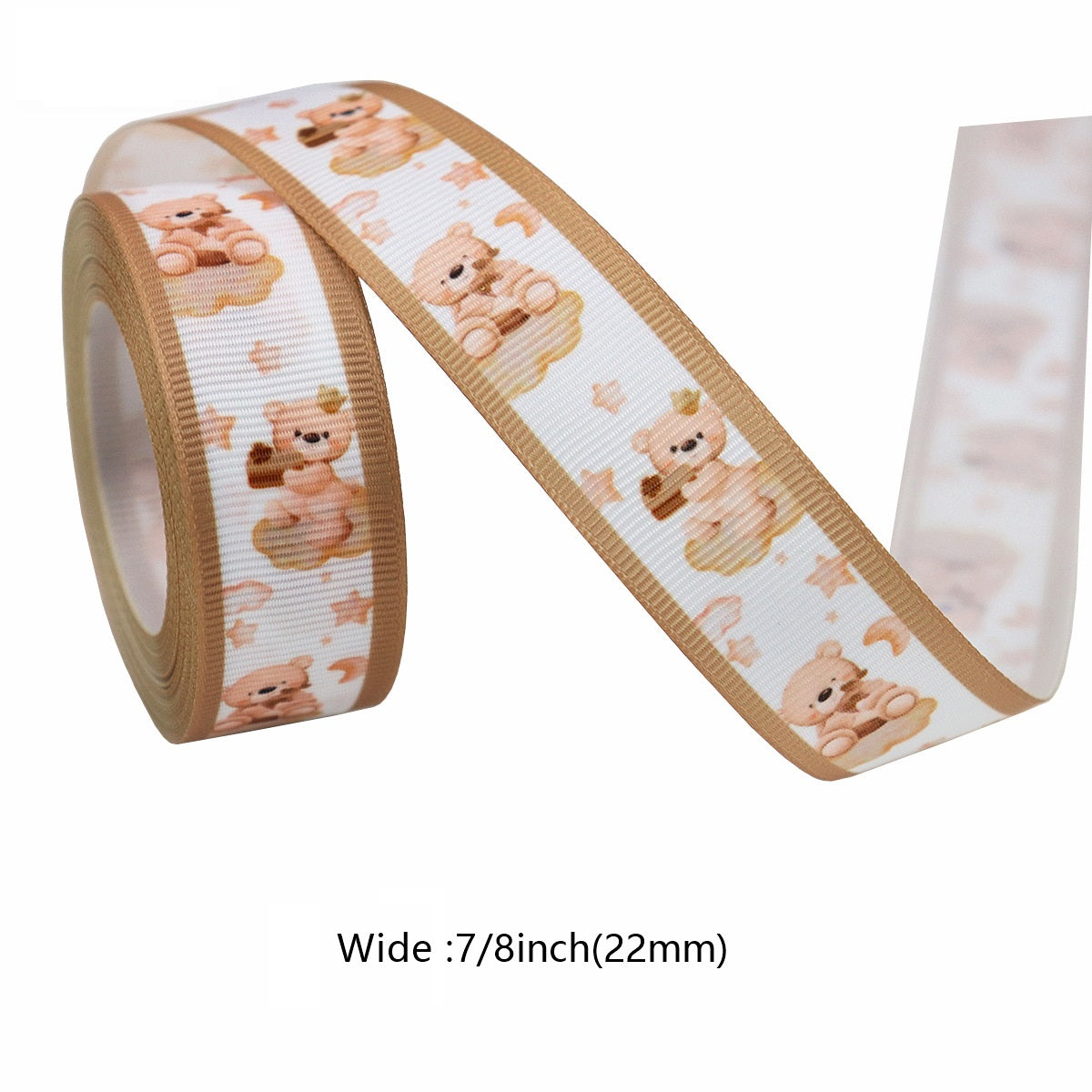 Cinta para Baby Shower de Oso Marrón de 22 mm 8 Paquetes 40 Yardas