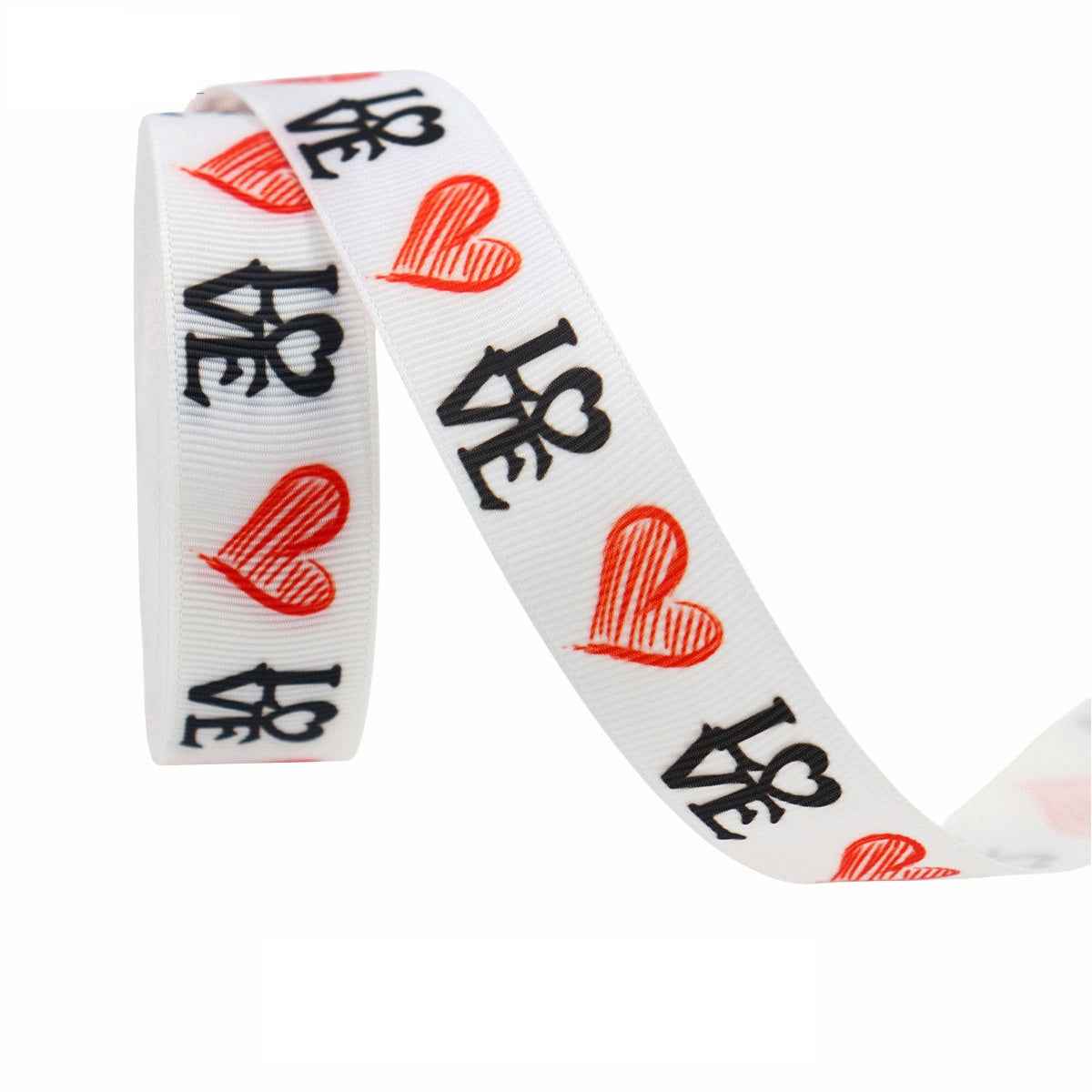 22mm Valentine's Day Themed Ribbon 12 Pack 60 Yards - Lots of Buttons