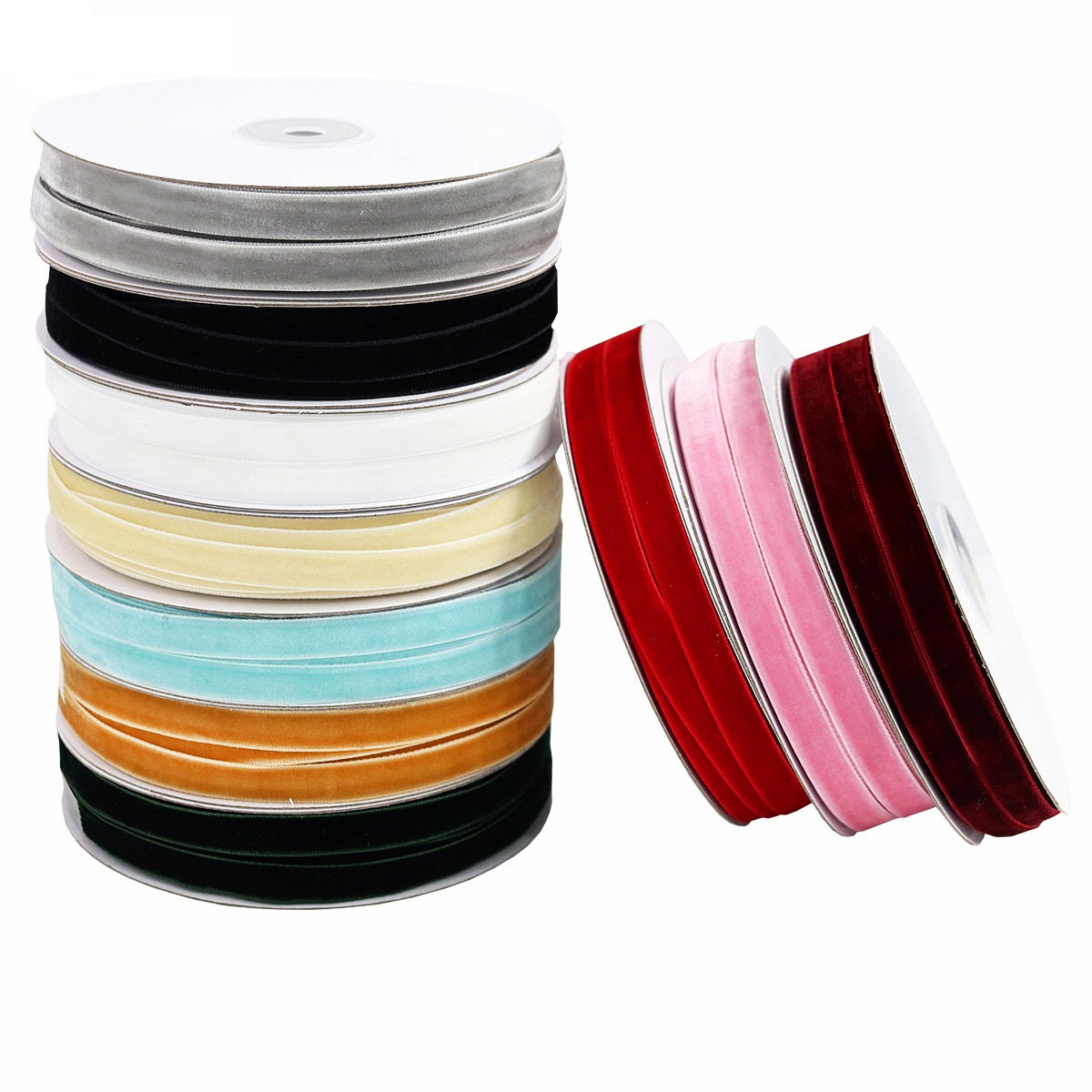 3/8" 10MM Leveä Yhdiside Velvet-nauha - 50 Yardia