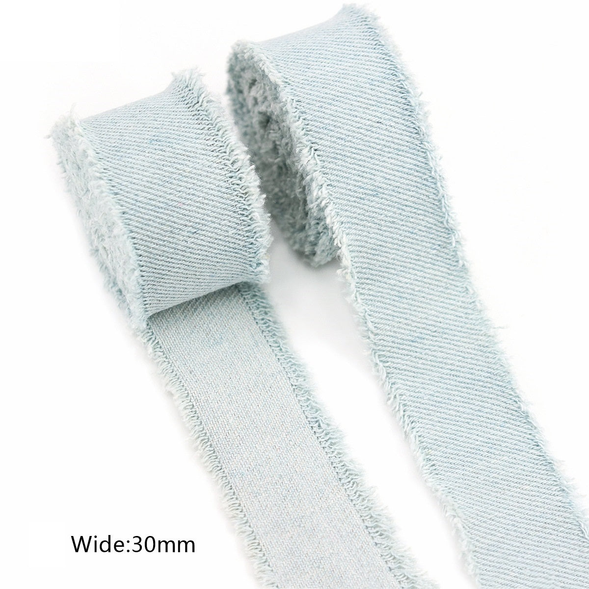 30/40/50MM Sininen Denim Kaksoisreunainen Nauha - 1,6 Yards (9 Pakkausta)