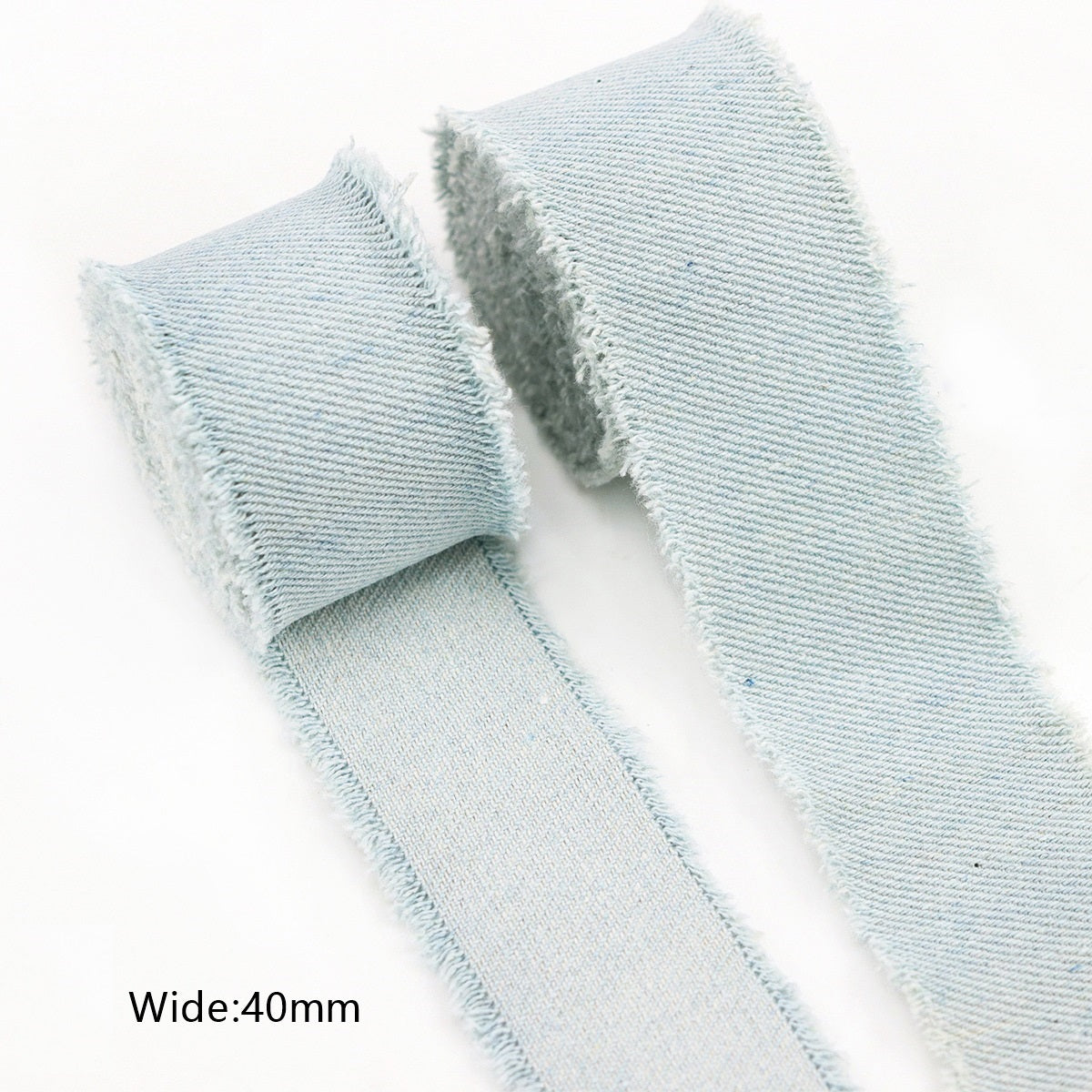 30/40/50MM Sininen Denim Kaksoisreunainen Nauha - 1,6 Yards (9 Pakkausta)