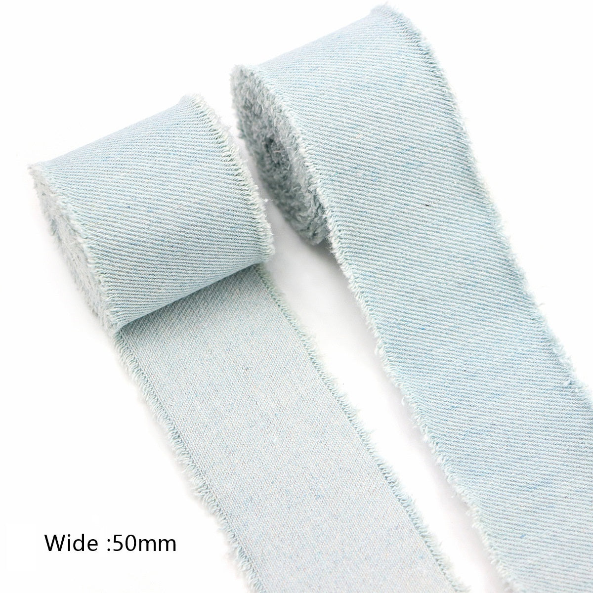 30/40/50MM Sininen Denim Kaksoisreunainen Nauha - 1,6 Yards (9 Pakkausta)