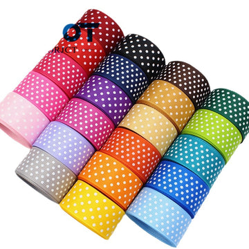 25mm Pistekuvioinen Grosgrain-nauha - 22 Väriä (10 Yardia rullassa)