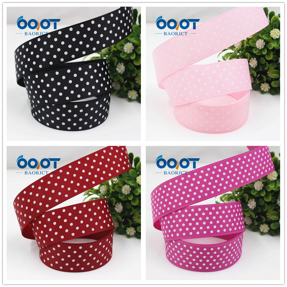 25mm Pistekuvioinen Grosgrain-nauha - 22 Väriä (10 Yardia rullassa)