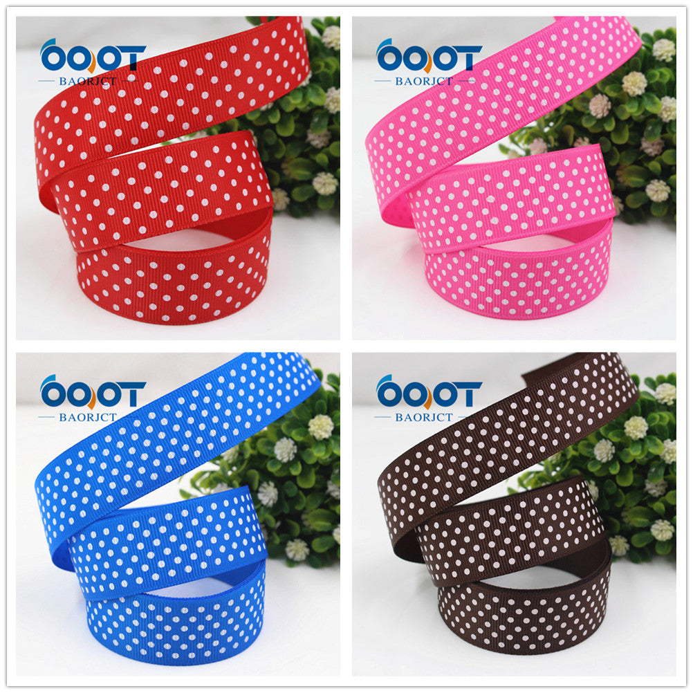 25mm Pistekuvioinen Grosgrain-nauha - 22 Väriä (10 Yardia rullassa)