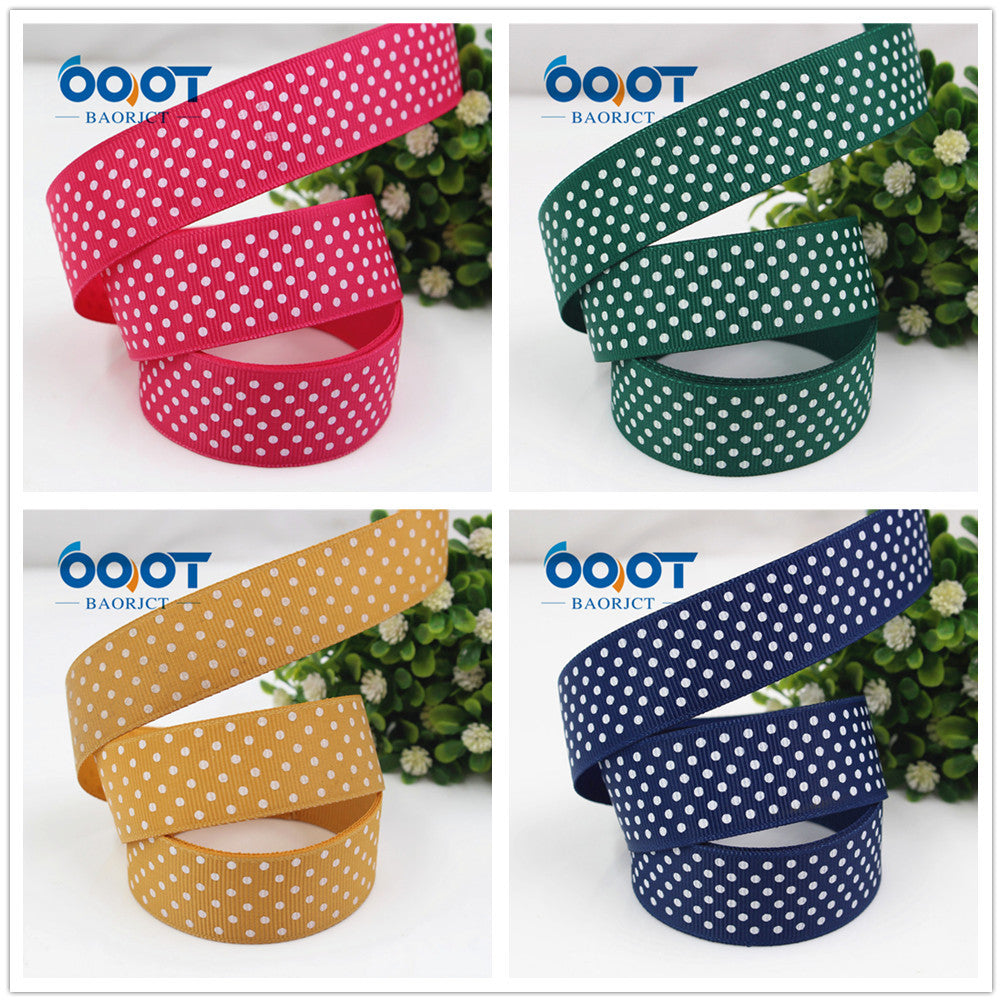 25mm Pistekuvioinen Grosgrain-nauha - 22 Väriä (10 Yardia rullassa)