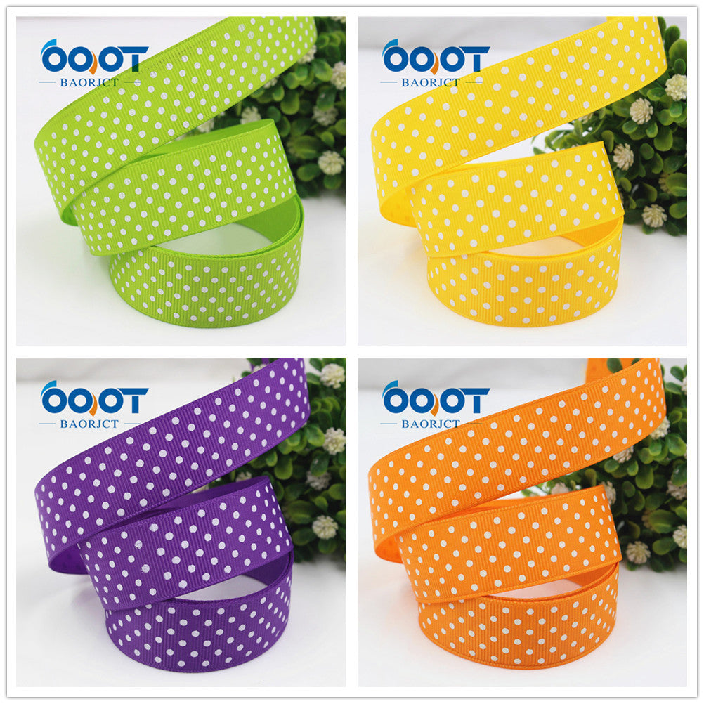 25mm Pistekuvioinen Grosgrain-nauha - 22 Väriä (10 Yardia rullassa)