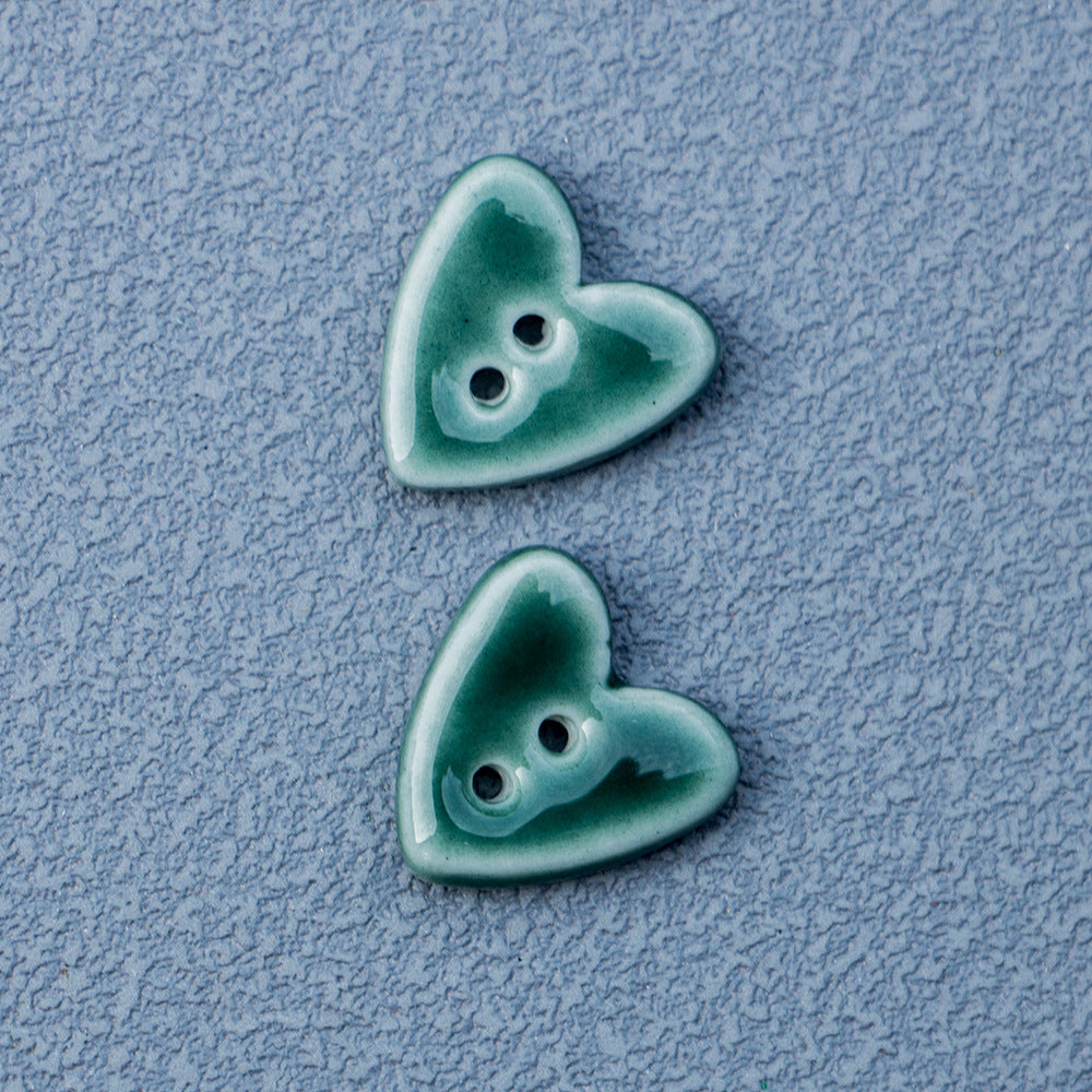 Bottoni in ceramica a forma di cuore 20mm con 2 fori per gioielli fai-da-te 10 pezzi