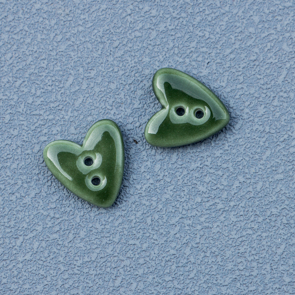 Bottoni in ceramica a forma di cuore 20mm con 2 fori per gioielli fai-da-te 10 pezzi