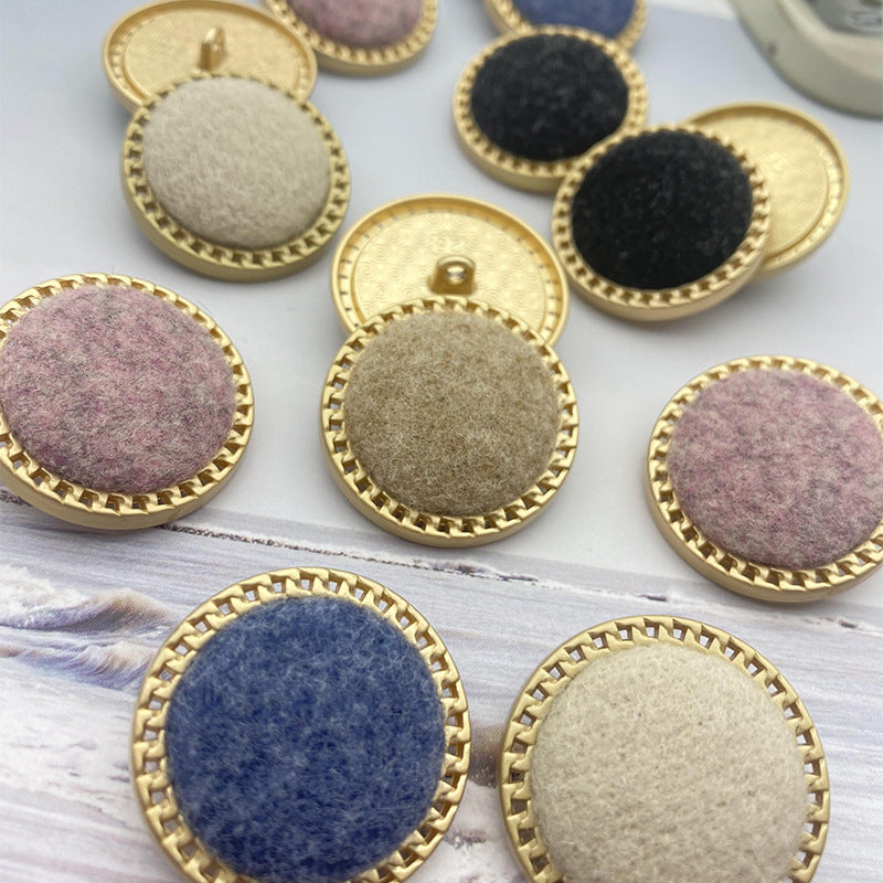 Botões de Metal com Base de Lã 25/28mm 50 Pacote (5 Cores)