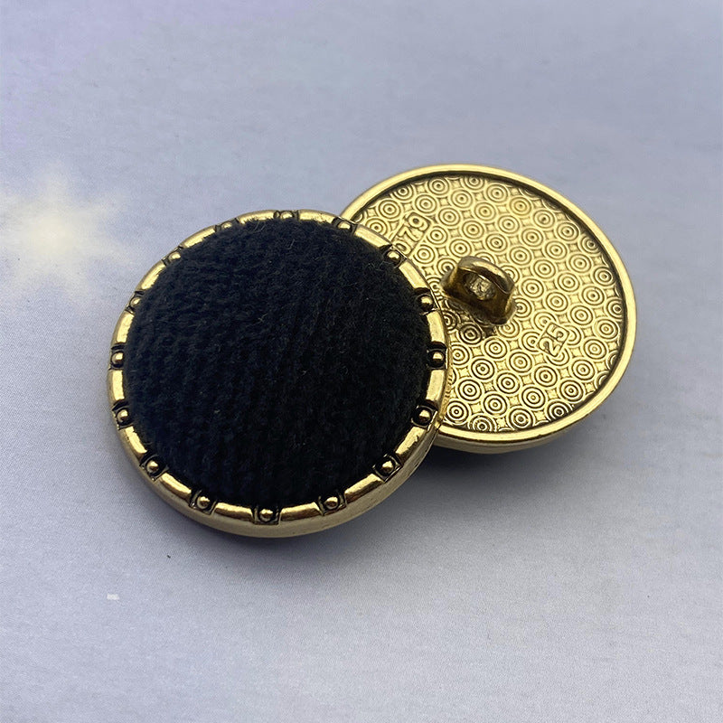 18/21/25mm Velvet Chain Round Edge Metal Shank Buttons 12pcs
