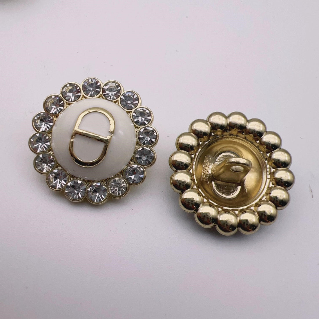 17.5/23mm Diamond-Encrusted Lace Metal Shank Buttons 50pcs