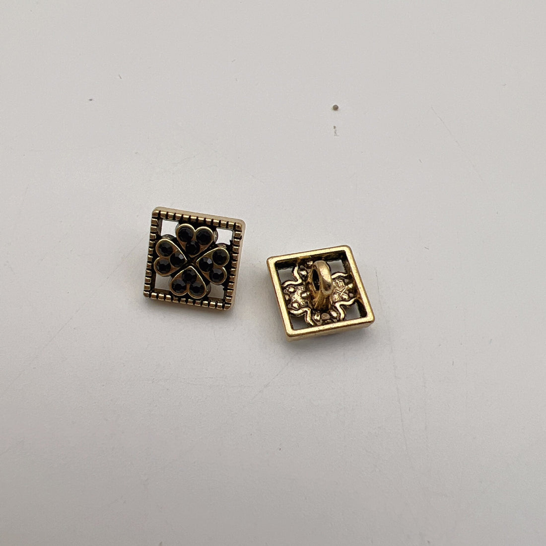 12.5mm Vintage Square Colored Diamond Metal Shirt Buttons 50 Pack