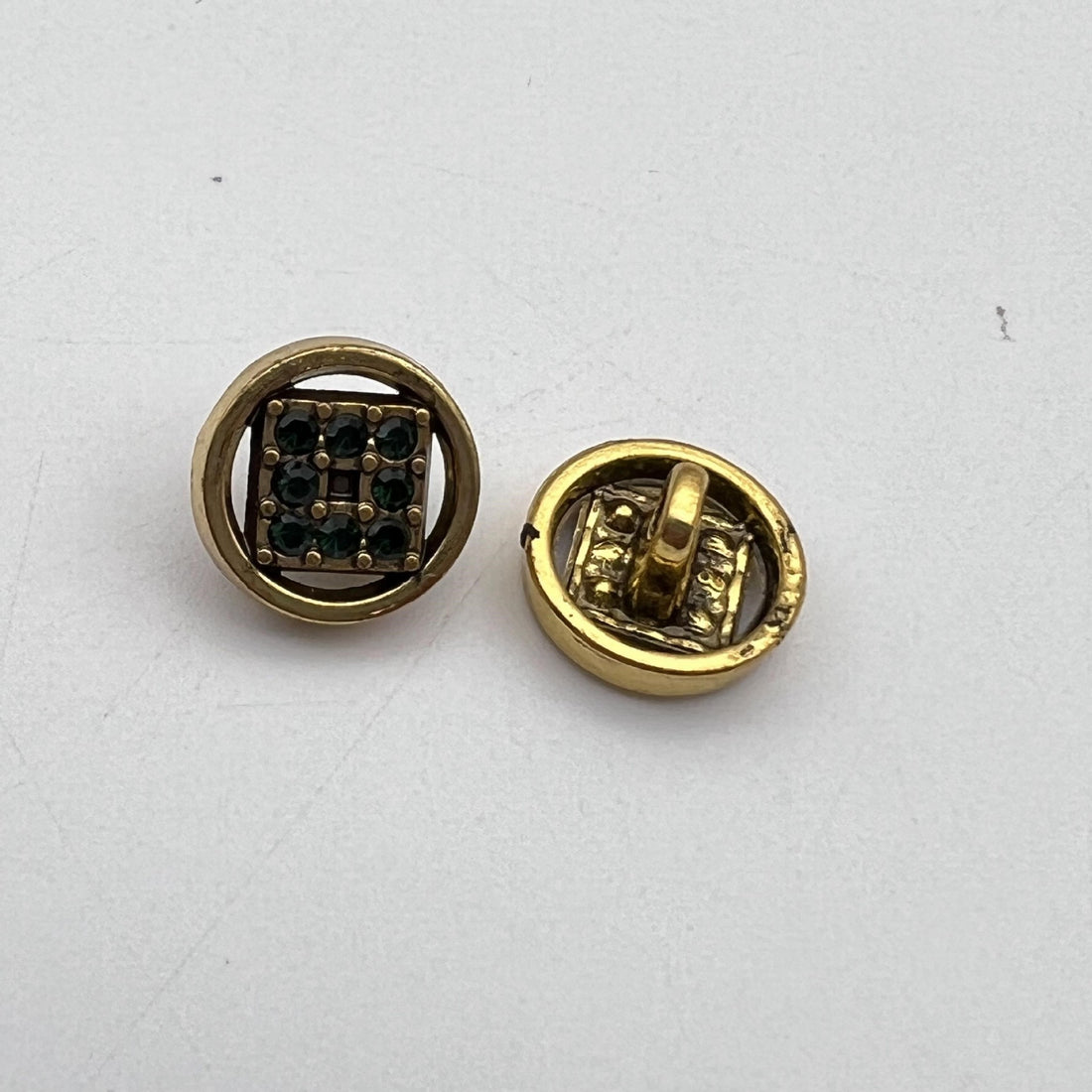 12.5mm Vintage Round Colored Diamond Metal Shirt Buttons 50pcs