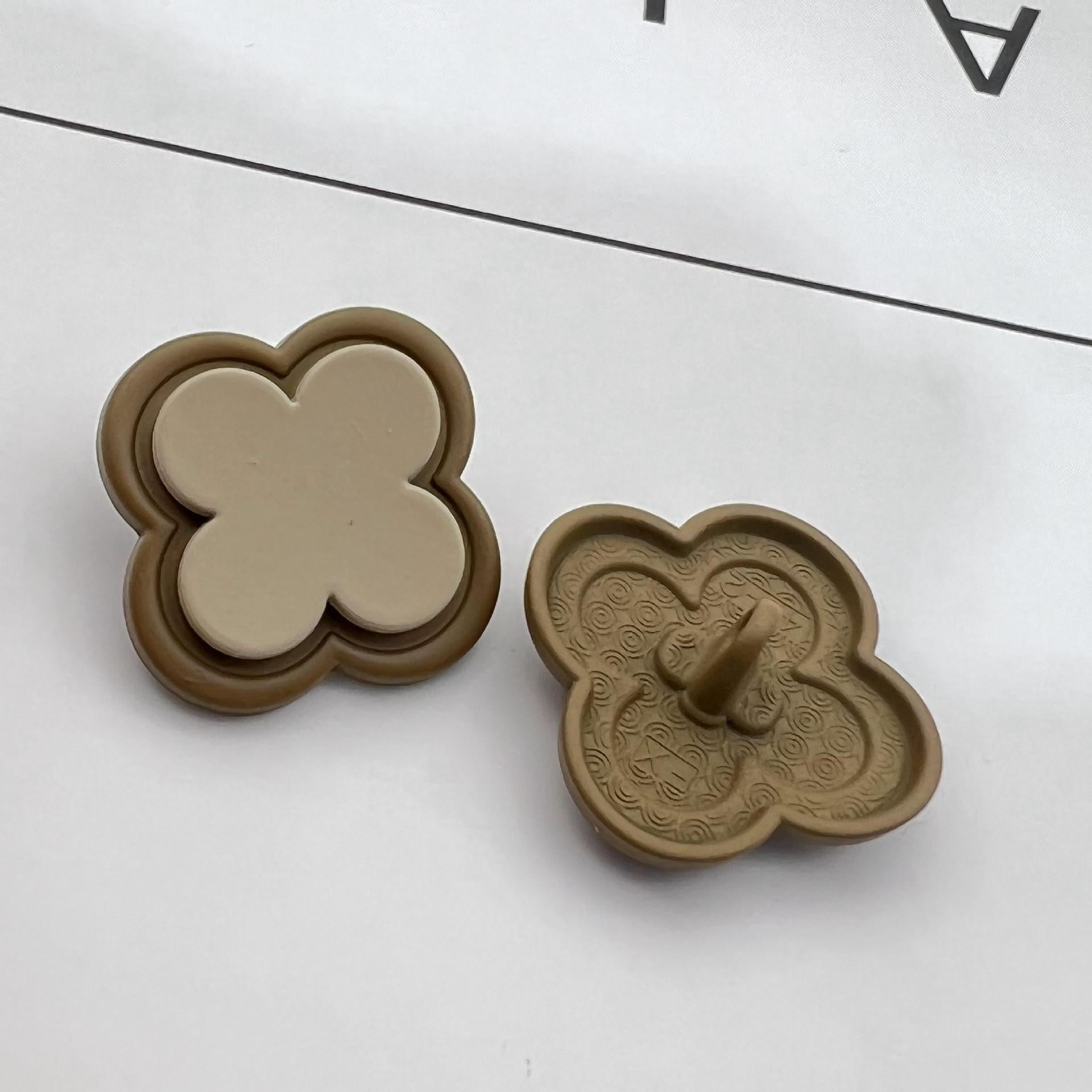 Botones de abrigo de metal en forma de flor 3D de 20/25 mm con capas pintadas, 12 piezas