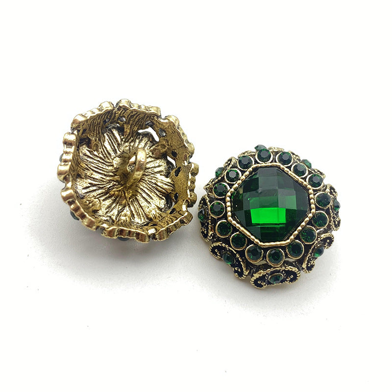 25 mm Solid Color Bead-Studded Bronze Alloy Coat Buttons 50 Pack