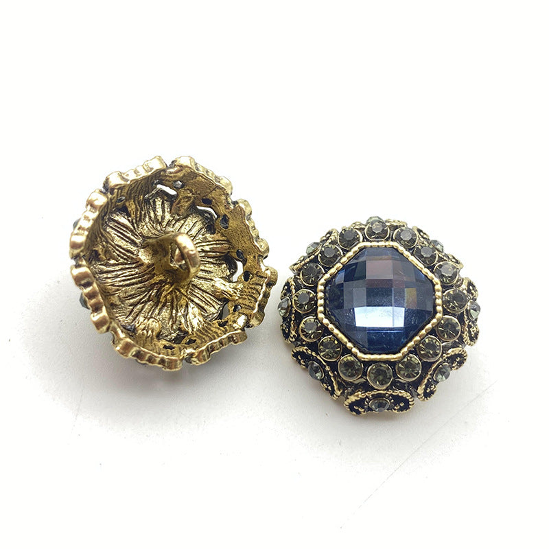25 mm Solid Color Bead-Studded Bronze Alloy Coat Buttons 50 Pack