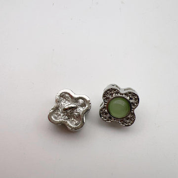 Botones de Metal Pulido de Flores Multi-Diamante de 12 mm, Paquete de 30