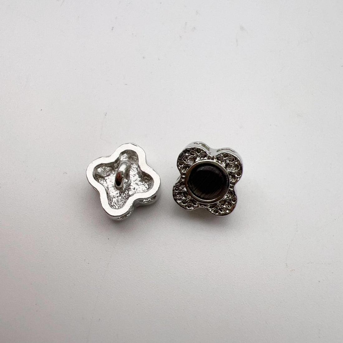 Botones de Metal Pulido de Flores Multi-Diamante de 12 mm, Paquete de 30