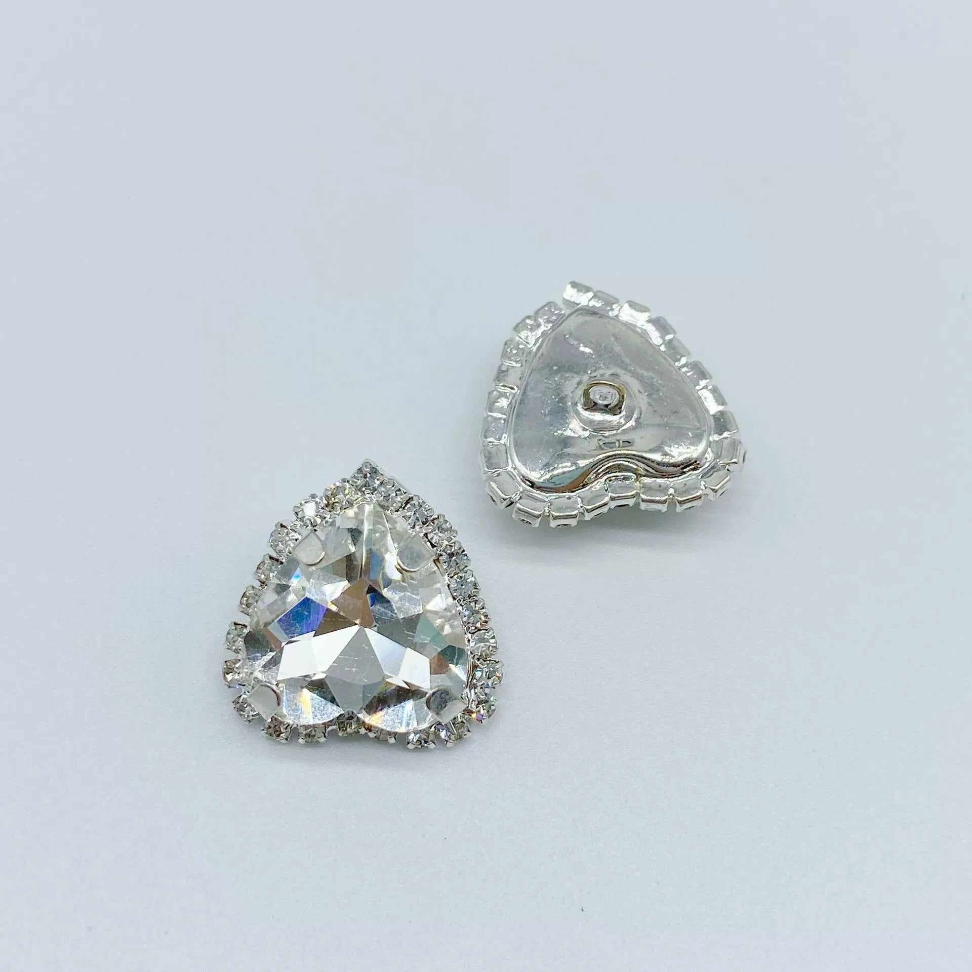 Hjerteformede rhinestone perle metallskank jakke knapper 49 pakke
