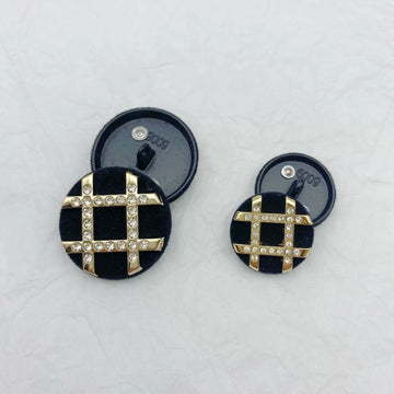 18/25mm Black Velvet Bead Metal Buttons for Sweaters 50pcs