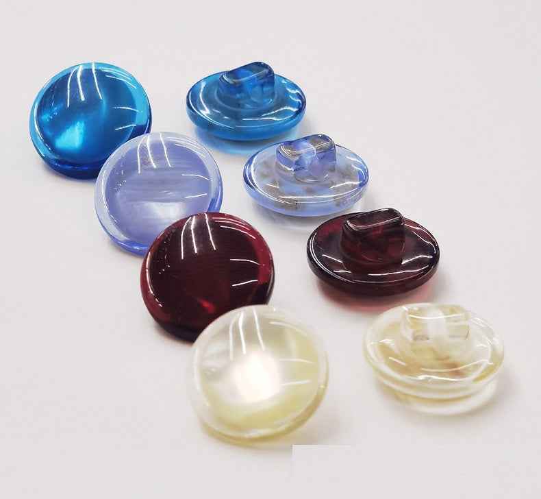 20L Domed Resin Shell Shank Buttons 5-Color 100 Pack