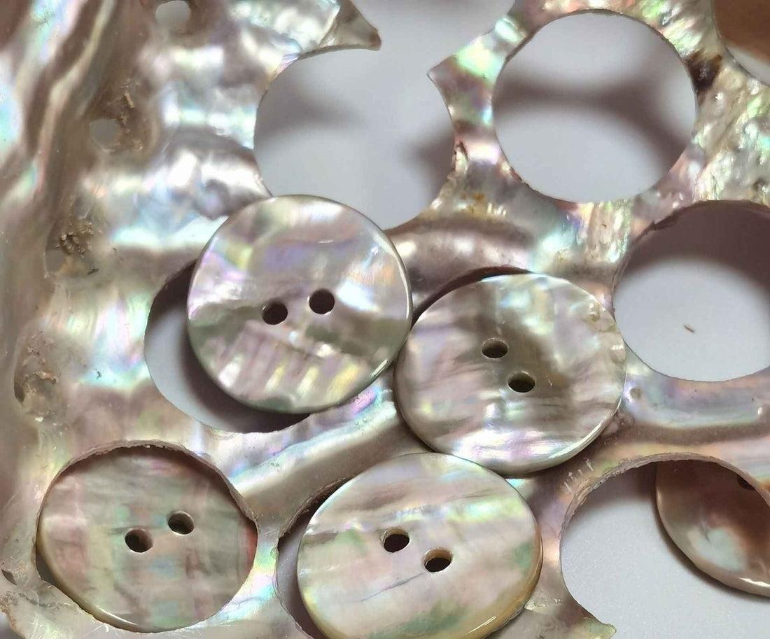 14L-40L Abalone Shell 2-Hole Knitting Buttons 9-Size 99 Pack