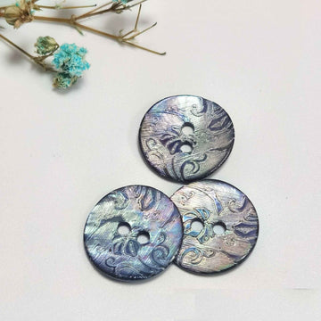 24L (15mm) Japanese Mother of Pearl Ash Gray Shell Buttons 100pcs