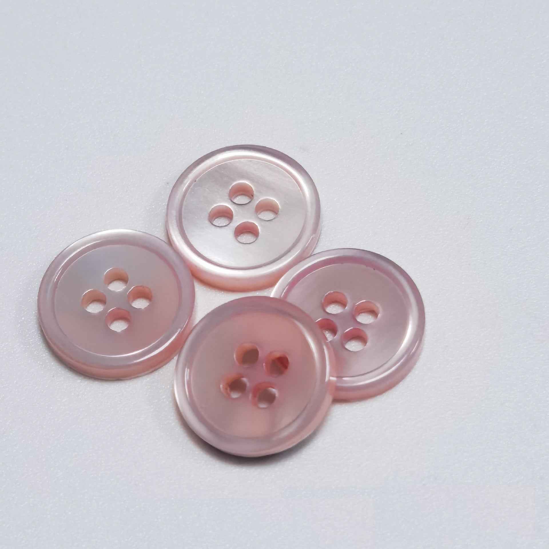 16L (10mm) Round 4-Hole Mother of Pearl Shell Buttons 100 Pack