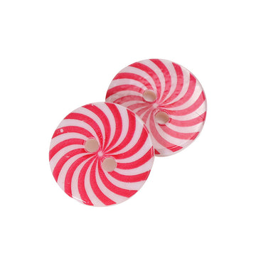 Bottoni a guscio rotondi a due fori stampati rosa da 12,5 mm