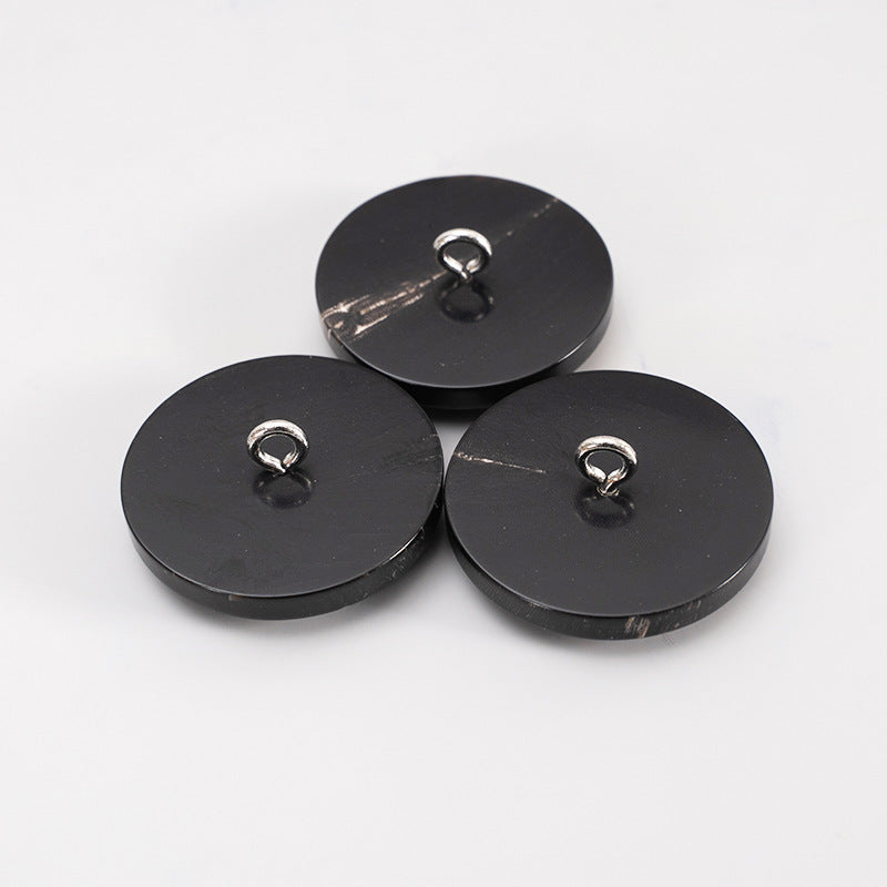 25mm Pyöreät Mustat Vintage Sarvinuppineulat 10kpl