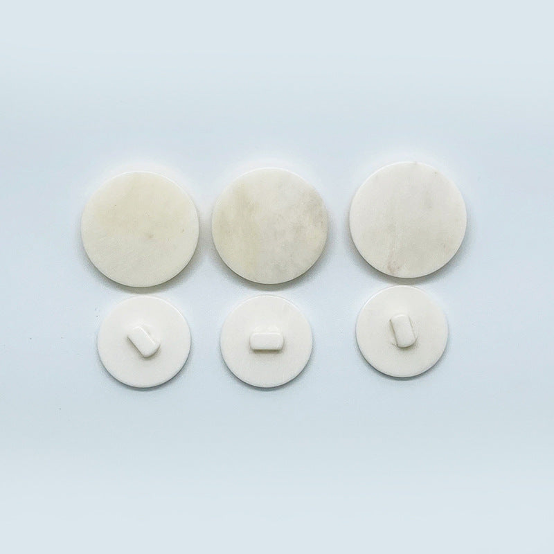 Botones de hueso de borde redondeado blanco con vástago de 24-40L 12 piezas