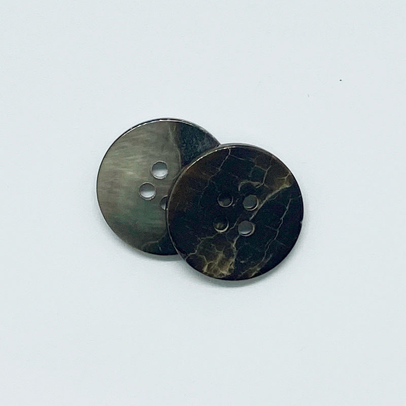 Botões de Concha Preta Redondos Naturais de Quatro Furos 18/20/23mm 10pcs