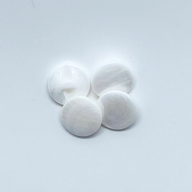 Bottoni da camicia rotondi in conchiglia bianca naturale da 15 mm con fori nascosti