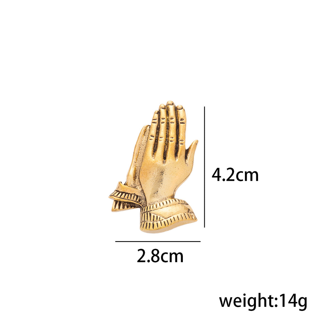 Zinc Alloy Metal Brooch Praying Hands Men's Suit Lapel Pin 3pcs - Lots of Buttons