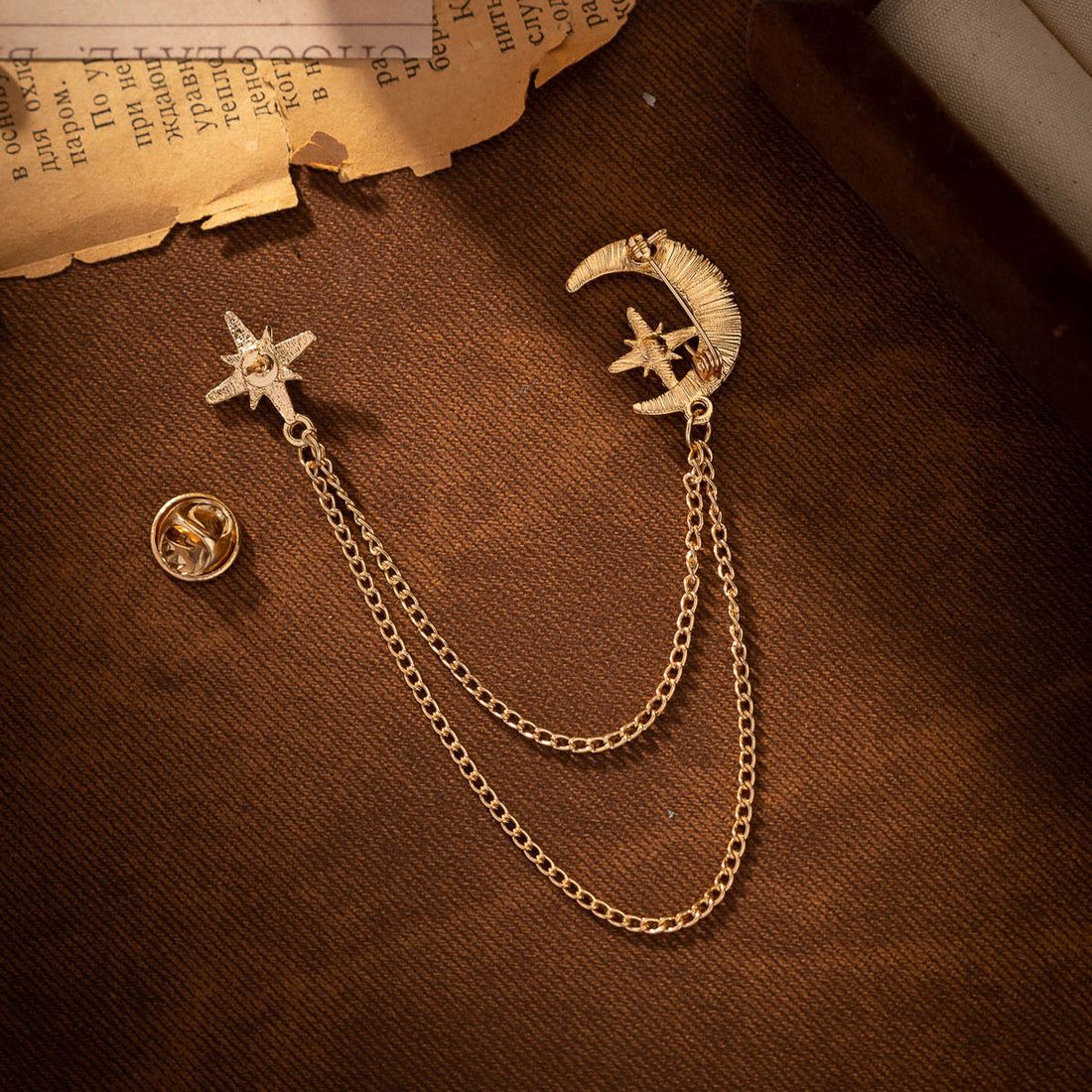 Creative Moon Chain Brooch - Gold and Silver 2-Piece Set - Lots of Buttons