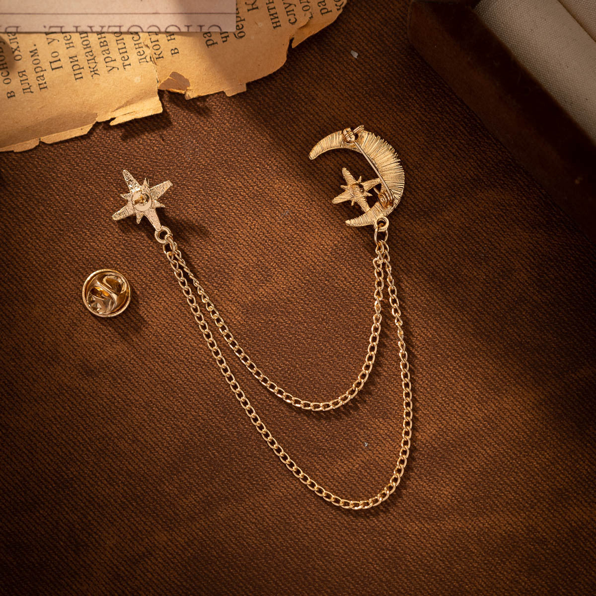 Creative Moon Chain Brooch - Gold and Silver 2-Piece Set - Lots of Buttons